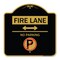 Signmission Fire Lane-No Parking With No Parking Symbol and Bidirectional Arrow, Black & Gold, BG-1818-24013 A-DES-BG-1818-24013 - alternate 1